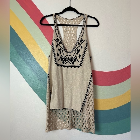 ANTHROPOLOGIE Sloane Rouge Open Front Tie Aztec Print Thunderbird Cardigan Set - Picture 7 of 12